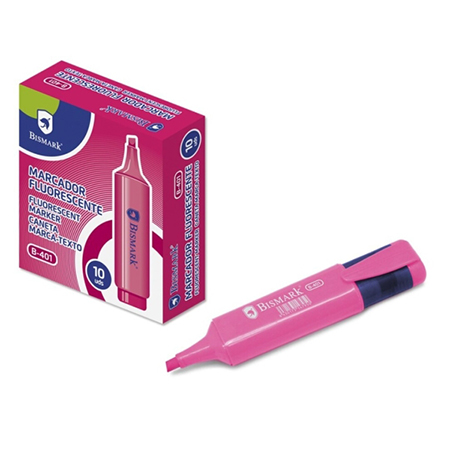 Bismark Marcador Fluorescente Punta Biselada 1 5mm Rosa